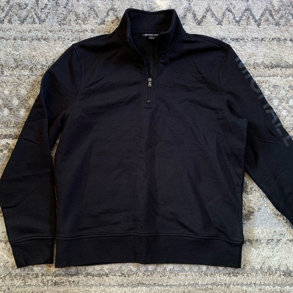 Michael Kors Black 1/4 Zip Sweater XL NWT